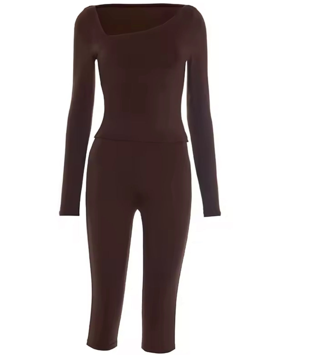Amazing in Brown Two Piece Set